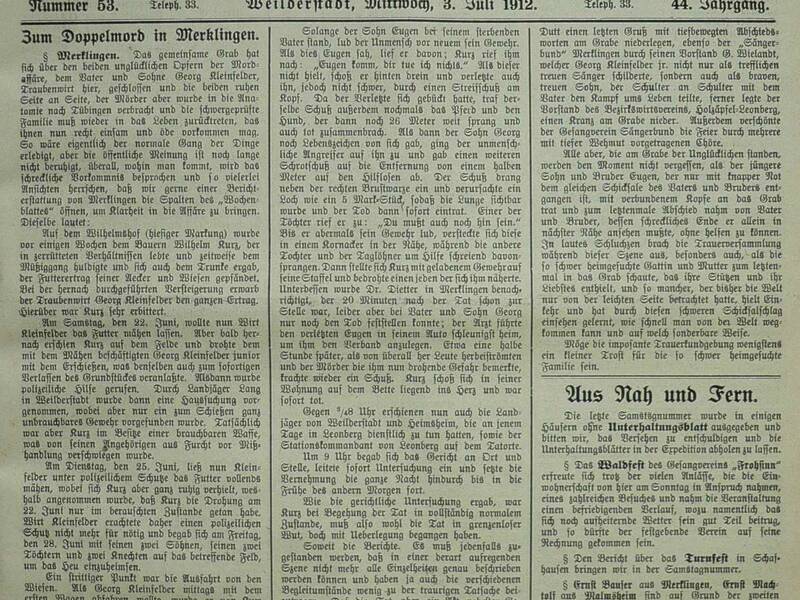 Wochenblatt Weil der Stadt, Ausgabe 53 vom 03. Juli 1912
