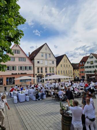 Gäste beim Dine en blanc