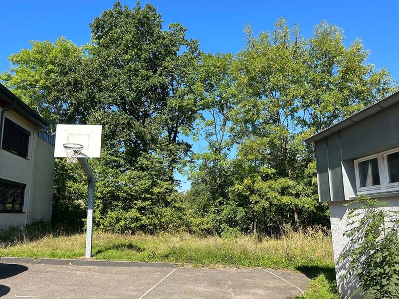 Ein Basketballkorb.